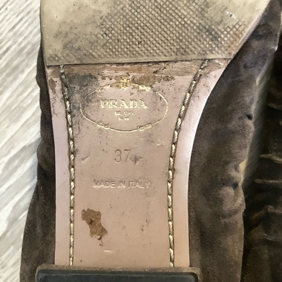 Prada Women's Dark Brown Suede Loafers - Picture 8 of 9